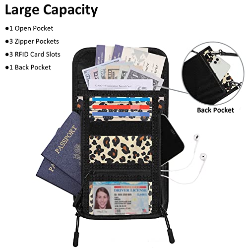 Travel Wallet Passport Holder With Rfid Blocking, Travel Neck Passport Wallet Pouch For Men And Women With 8 Pockets, And Adjustable Neck Strap To Keep Cash, Id Cards, Phone And Documents Safe #TOP1