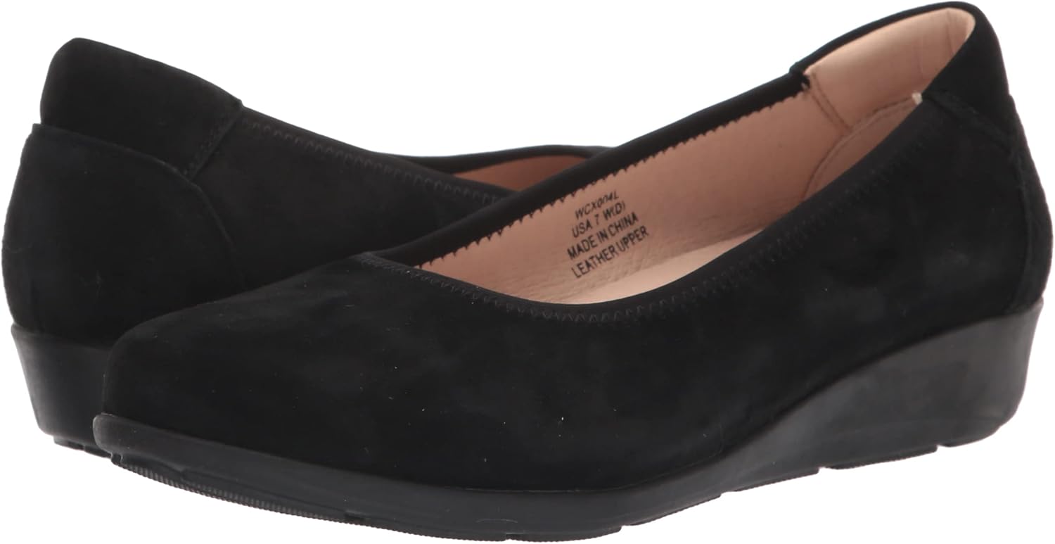 Propét Womens Yara Ballet Flat,Black Suede,11 US
