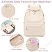 School Backpack for Teen Girls Bookbags Elementary High School Corduroy Laptop Bags Women Travel Daypacks (Beige)