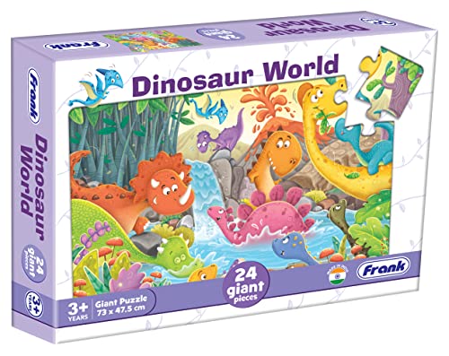 Image of Frank Dinosaur World Giant Floor Jigsaw Puzzle (24 Cardboard Pieces) for Preschool Kids - Fun & Challenging Brain Booster Games - for Focus and Memory | Age 3 Years Old & Above - 15307