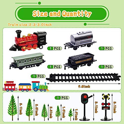 Memovan Train Cake Toppers 13Pcs Train Cake Decorations Mini Train Toy Traffic Track Railway Lights Cake Topper Decorations For Boy's Kids Steam Train Theme Birthday Party Supplies #TOP1