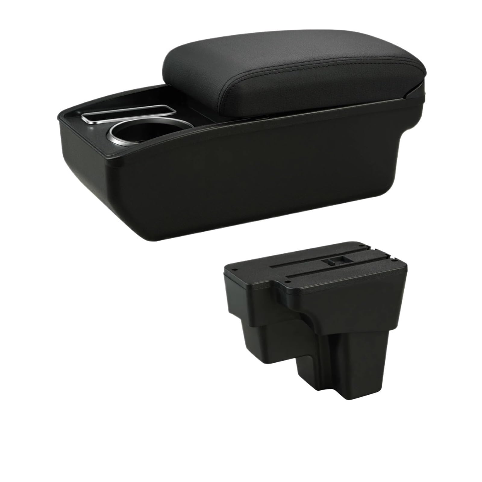 UMDJJU For KIA For RIO 2003-2007 Car Armrest Retrofit Part Storage Box Accessorie Car Centre Console Armrest Box(A2 Black Line No USB)