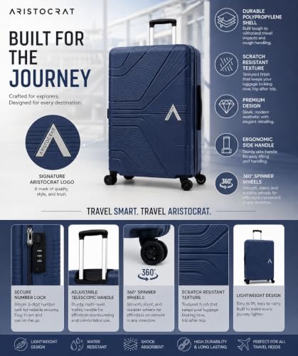 Image of Aristocrat Phantom Set of 3 (Cabin+Medium+Large) Trolley Bag, 55+66+76Cm | Combination Lock | 8 Wheels | 3 Years International Warranty
