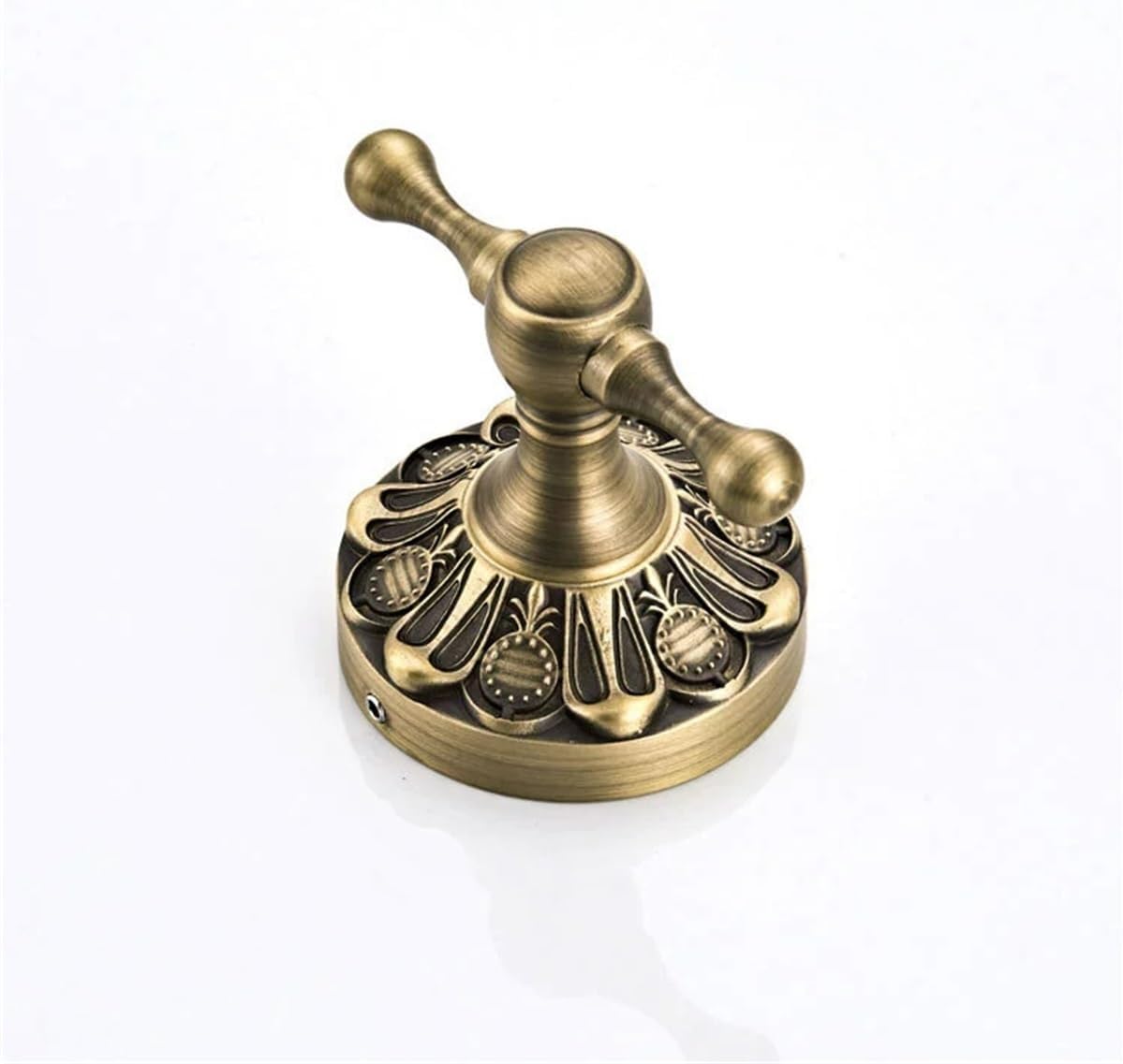 Antique Brass Bathroom Hardware Set, Wall Mounted Solid Brass Bathroom Accessories, Optional Square Shower Basket, Double Robe Hook, Toilet Paper Holder with Cover(Hook)