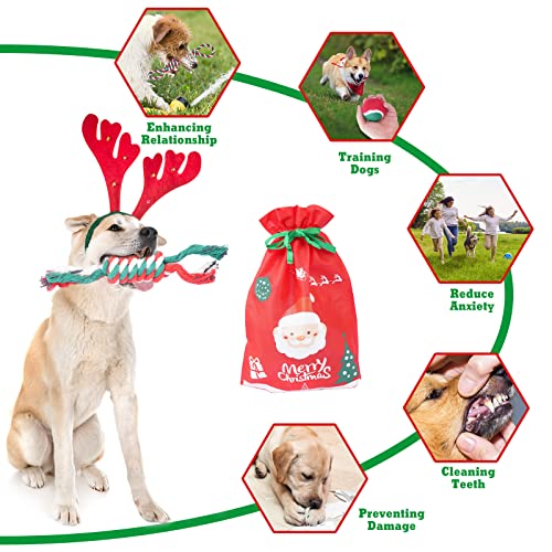 Atoke Christmas Dog Rope Toys,10 Pack Durable Pets Training Chew Ropes,Dog Christmas Stocking Gifts Puppy Interactive… - Image 5