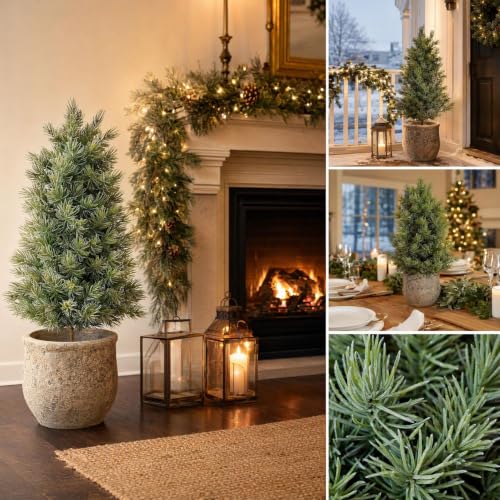 Artificial Cedar Topiary for Outdoor Christmas Tree Decor 26.38×7.87'' - image 5