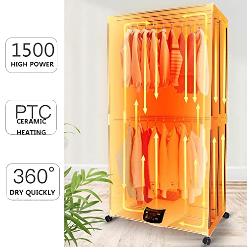 Secador De Roupas,Máquina De Secar Roupa Portátil De 1500W,Rack De Secagem Dobrável De 2 Camadas Com