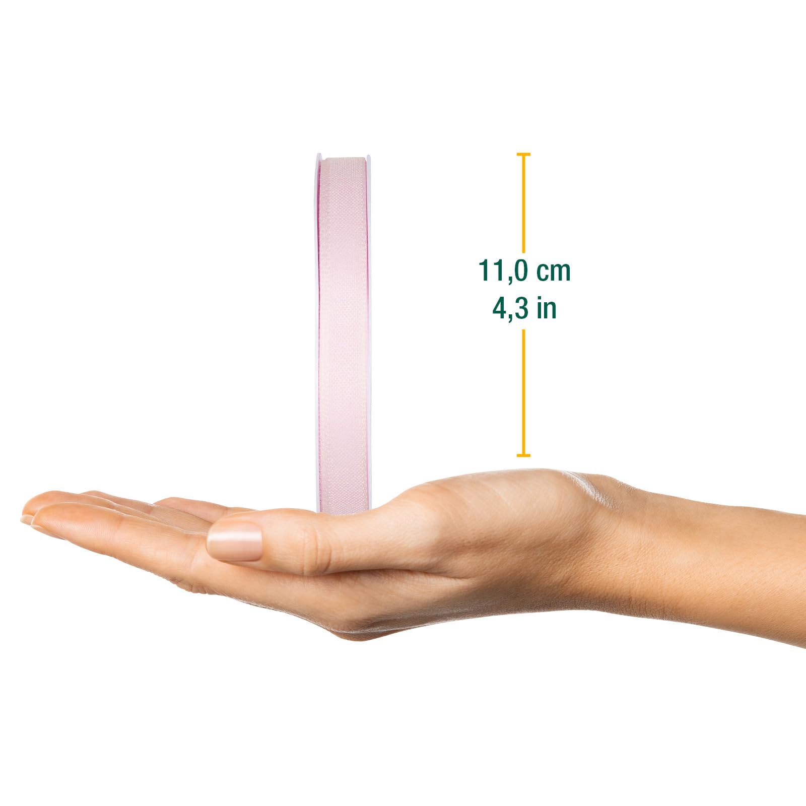 Halbach Seidenbänder Gift Ribbon Width 10 mm Length 25 m Ribbon Made in Germany Gift Ribbons in a Variety of Colours and Widths Perfect for Packaging and Decorating Colour: Pale Pink - Image 2