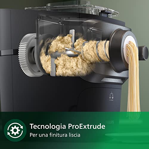 Philips Macchina Per La Pasta Serie 7000 - Tecnologia ProExtrude, Bilancia Integrata, Completamente Automatica, 8 Trafile Per Pasta, Nero (HR2665/93)