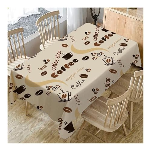 Nappe rectangulaire motif café rétro 70x70 cm imperméable pour table