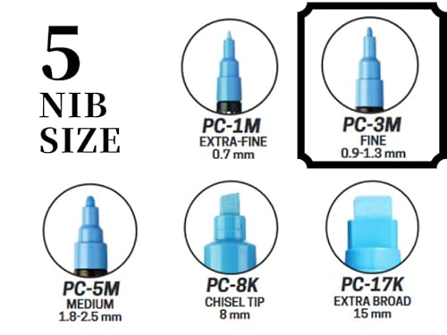 Posca Marker Acrylic Paint Pens Fine Point Tip Width 0.9-1.3Mm 24 Colors Pc-3M, For Rock Painting, Fabric, Glass Paint, Metal Paint Including Pens Tip Refill Pcr-3 #TOP2