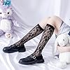 Scalingscal 2 Paia Calzini Al Ginocchio Da Donna, Calze Sexy Lunghe Sopra Ginocchio, Per Lolita Dress Abbigliamento Per Ragazze (Bianco, Nero) #3
