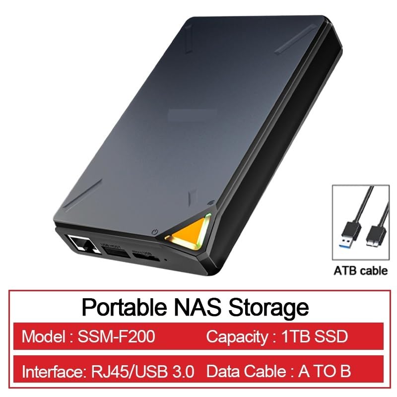 L6AS0F7 Portable External HDD Storage Personal Cloud Smart Storage Support Auto-Backup for 1TB 2TB(1T SSD)