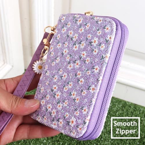 Flower Wallets with Strap Little Girls Flower Coin Pouch Small Cute Wallet for Teen Girls with Coin Pocket Cherry Fruit Wallet4