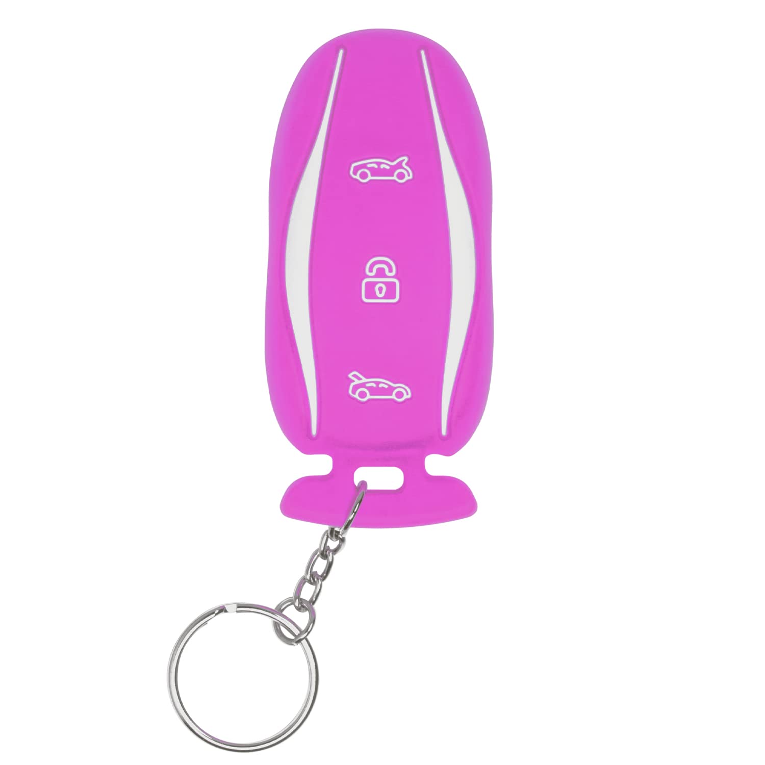 StandardAutoPart Silicone Case for 3 Button Proximity Remote Smart Key Compatible with Tesla Model X (Purple)