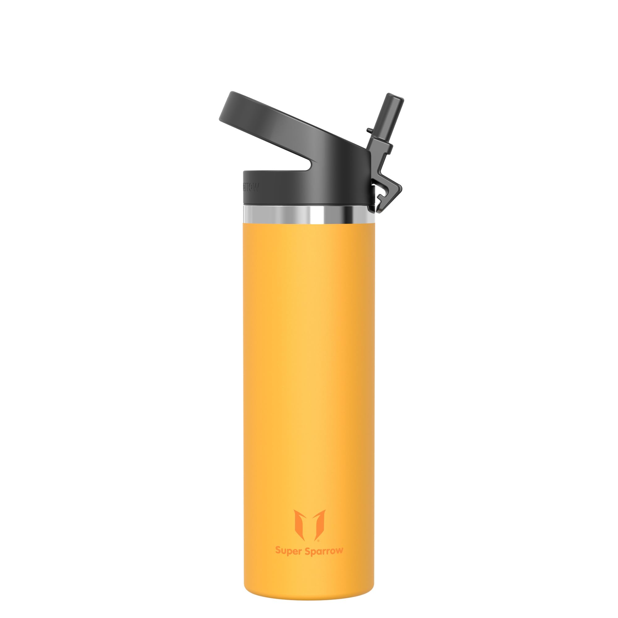 Super Sparrow Water Bottle Insulated - 750ml - Wide Mouth Metal Bottle - Wide Mouth SwivelSip Flask - BPA Free, Leak Proof - Ergonomic Straw Water Bottles for Work, Gym, Travel, Sports