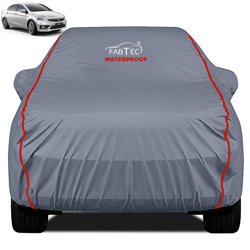 FABTEC Waterproof Car Cover for Maruti Ciaz, Grey - Image 1