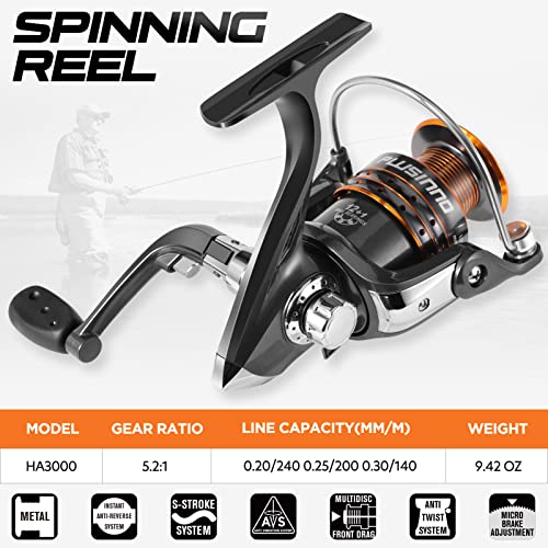 PLUSINNO Telescopic Fishing Rod and Reel Combos Full Kit, Carbon Fiber Fishing Pole, 12 +1 Shielded Bearings Stainless Steel BB Spinning Reel - Image 6