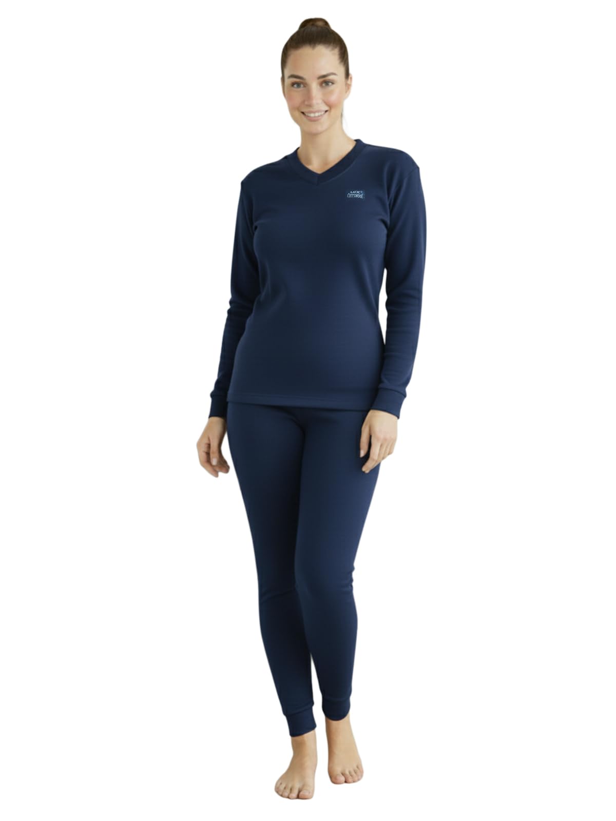 lux cott's wool Lux Cottswool Women's Upper and Lower Thermal Set | Thermal Set for Women-picture-26