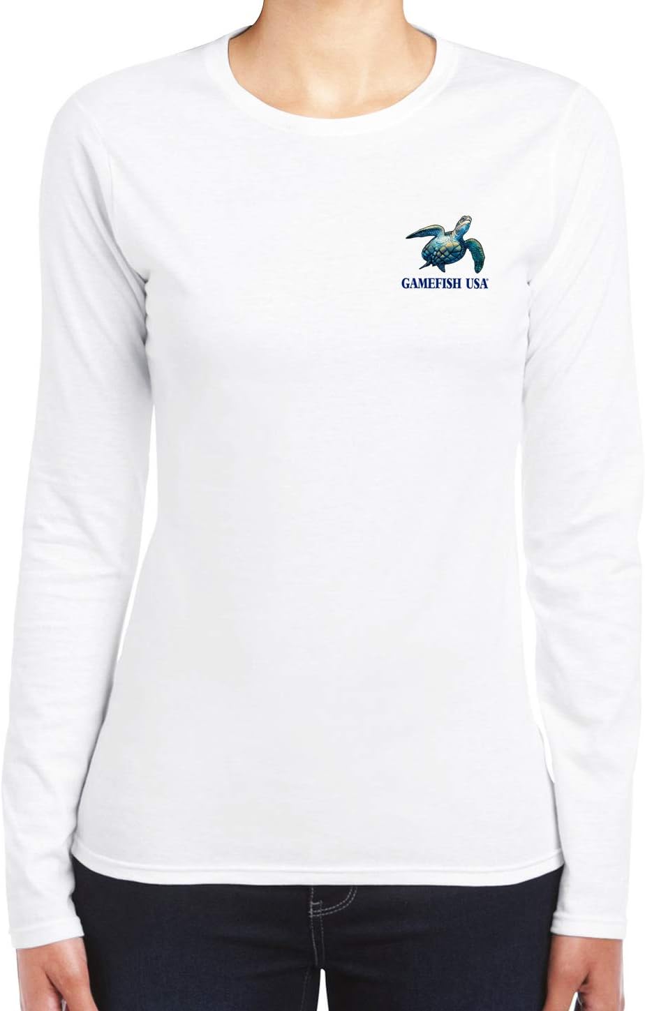 Women's UPF 50 Lightweight Microfiber Moisture Wicking Performance Fishing Shirt Turtles