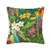 Federa per cuscino con fiori tropicali e pappagalli, federa decorativa estiva con uccellini, federa per cuscino per casa, divano, letto, divano, 45,7 x 45,7 cm