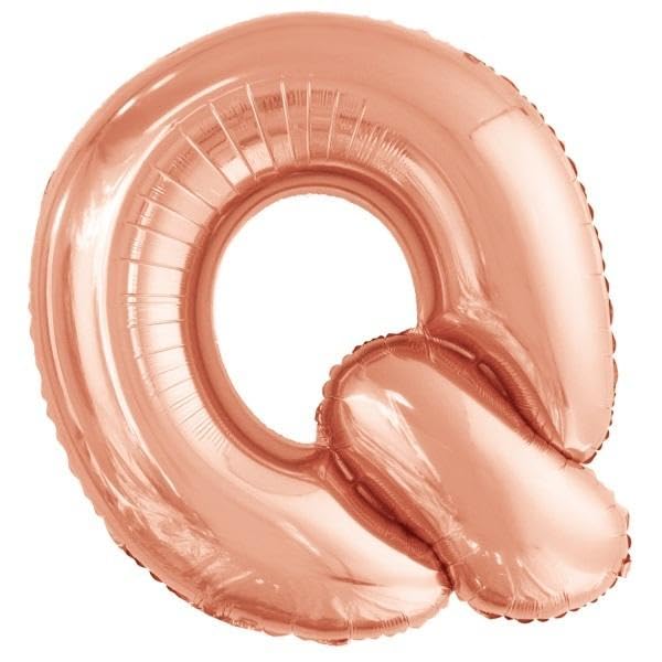 Amscan 9911479 9911479-Rose Buchstabe Q SuperShape Folienballon-38, Rosegold