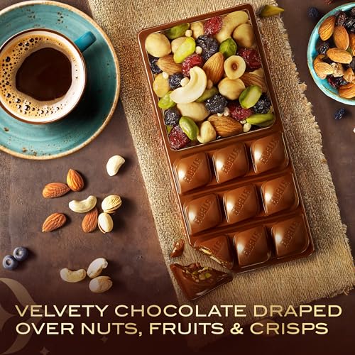 Image of Fabelle Rocky Road -Luxury Handcrafted Milk Chocolate Bar with Dry Fruits, Crunchy Nuts and Crispies,120g, Premium Milk Chocolate Gift, Chocolate Bar (Pack of 3)