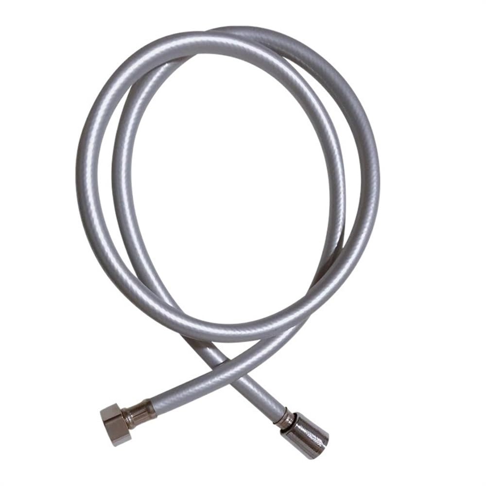 Lkfjnhepf Silver Hose Shower Hose 1.2M .5M Pvc High Pressure Silver Smooth Shower Hose For Bath Handheld Head Flexible G1/2 Universal Interfac(150Cm)