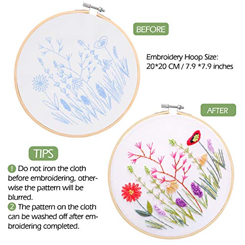 image for Foloda Embroidery Kit with Pattern and Instructions，Hand Cross Stitc