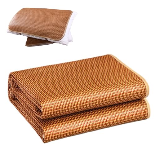 CADEHUB Kühlmatte für Bett Sommer Bambus Bettmatte Single/Twin/Full/Queen/King Size Faltbare Sommerbettmatte doppelseitige Kühlbettblatt Klimaanlage 90x190 cm (35.4x75 in)