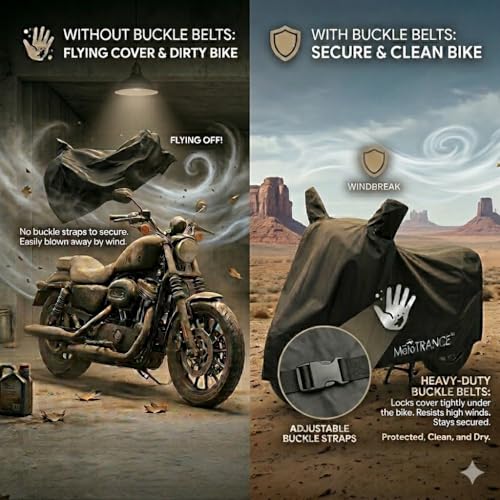Image of Mototrance All Weather Protection Two Wheeler Cover for All Activa, Scooter, Scooty & Bikes Upto 150CC | Anti Dust, Water Resistant, Heat Resistant, Mirror Pocket Bike Body Cover | Solid Black