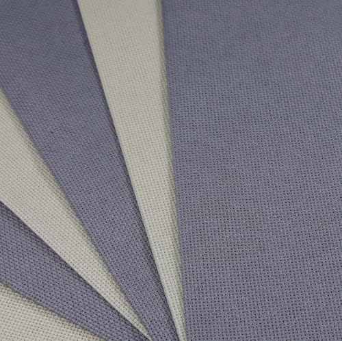 Image of KCS 4 /6 pc of 12 inch x 18 inch(30cmx45cm) 18CT Counted Cotton Aida Cloth Cross Stitch Fabric (6 pc, Pearl Grey+Light Steel Grey)