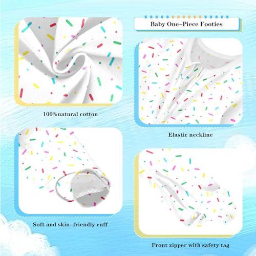 Dussdil Color Sprinkles Baby One-Piece Footies Happy Donut Glaze Newborn Rompers Pajamas Boys Girls Sleep Play Footed Pjs2