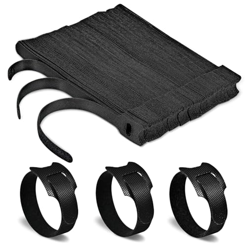100 unidades Bridas reutilizables de 6 pulgadas con gancho y bucle: solución versátil para gestión de cables y ataduras para jardinería - Dobles usos para envolver cables y atar plantas miniatura 1