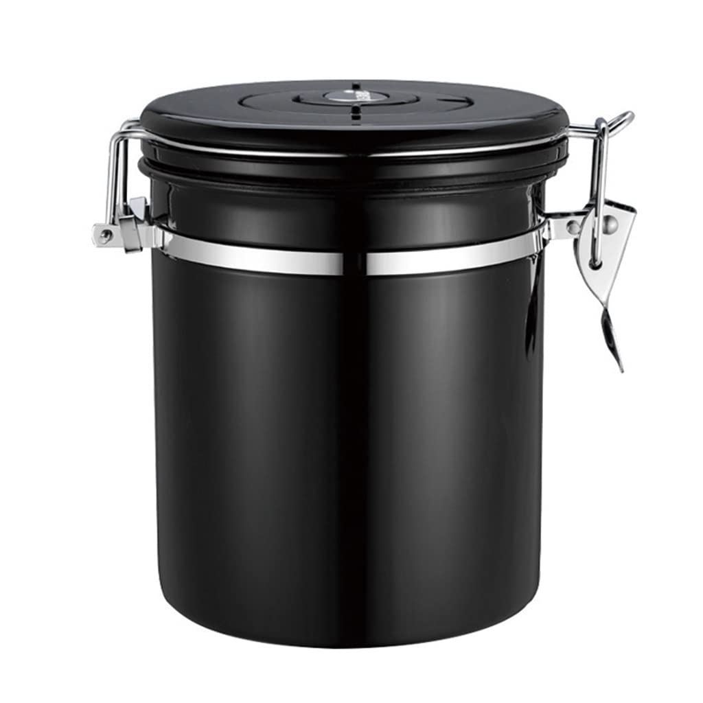 Grande boîte à café en acier inoxydable, idéale pour le stockage des haricots, le stockage au sol, le rangement de la cuisine, le rangement de pantalons, bocal de rangement scellé sous vide avec suivi