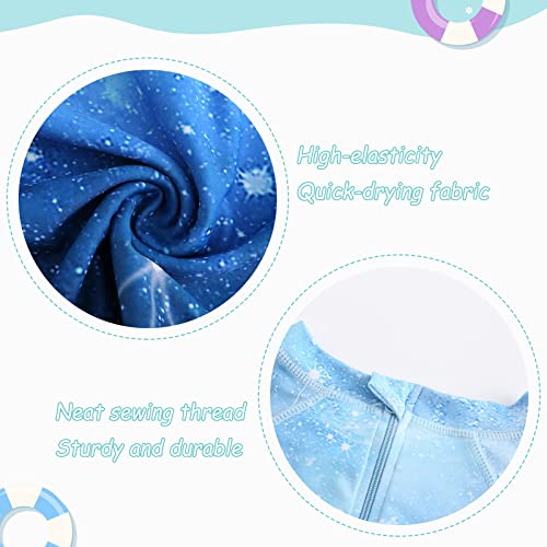 Image of Girls One Piece Rash Guard Long Sleeve Swimsuits for Girls UPF 50+ Sun Protection Bathing Suits 3-16 Years