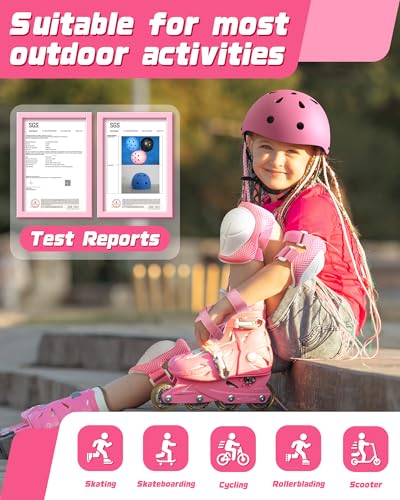 Kids Bike Helmet Set, Adjustable Helmet for Ages 2-3-5-8-14