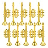 WEKADRIN 10 Stück Hängender Weihnachtsbaumschmuck Trompeten Musikinstrumente Realistisch Weihnachtsdekoration Bastel Selbstgemacht für Zuhause und Geschäft