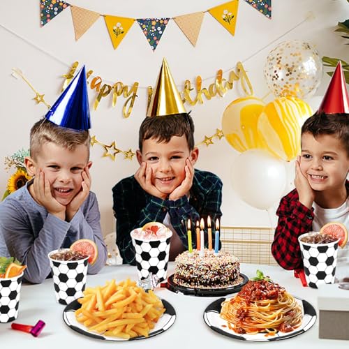 Miniatura 7 de Juego De Vajilla Para Fiesta De Fútbol De 52 Piezas, Decoración De Fútbol Para Amantes Del Fútbol Platos Vasos De Papel De Fútbol Para Fiestas De Cumpleaños Infantiles Toallas De Papel Para 16 Persona