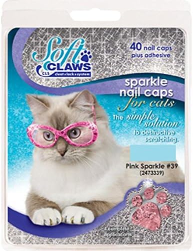Feline Soft Claw Nail Caps, Small, Pink Sparkle