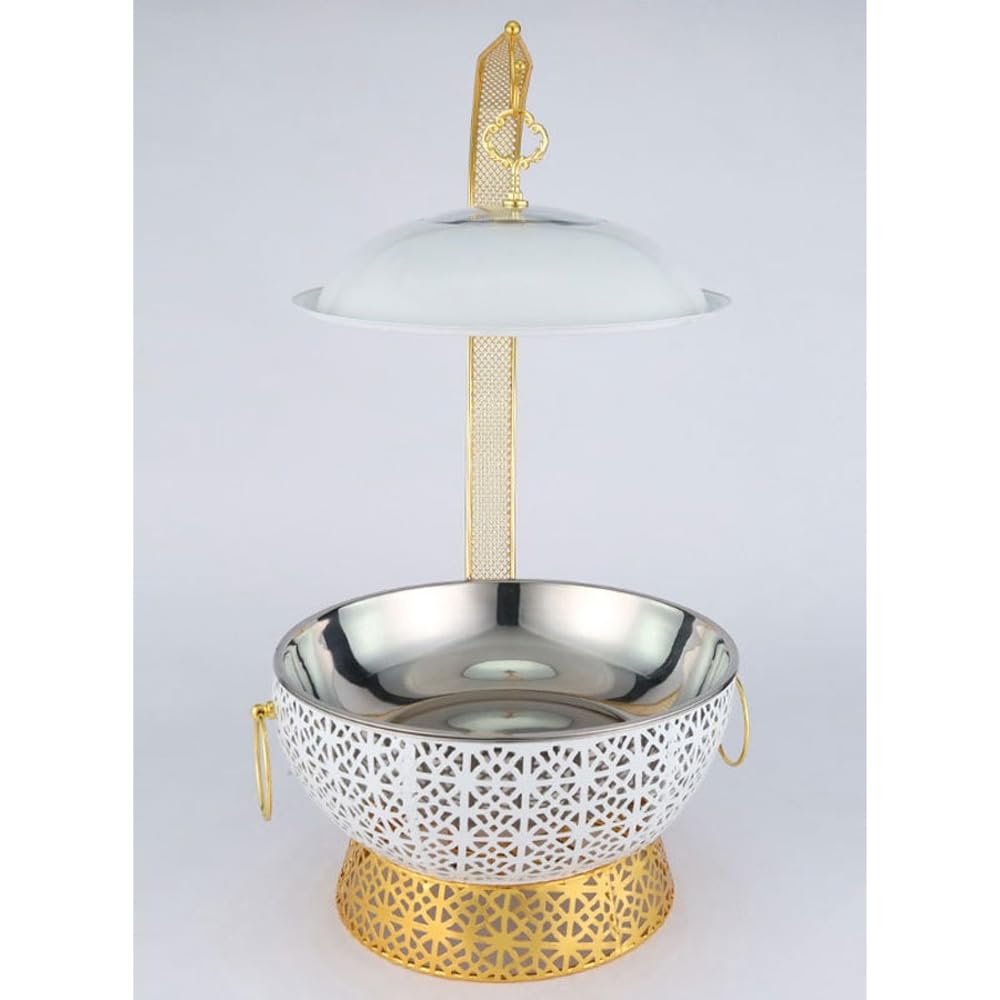 NKX Stainless Steel Buffet Chafing Dish Food Warmer and Heater 8.0L White colour