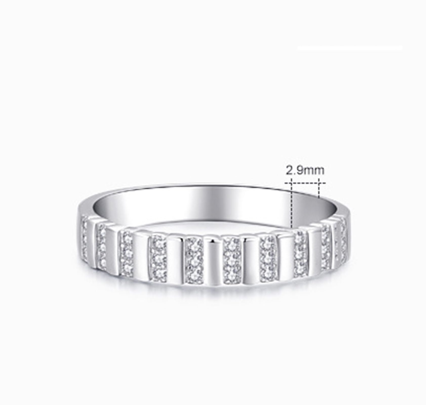 Alianzas de oro auténtico para mujer, anillo de boda único con diamante cultivado en laboratorio, anillo de compromiso, 3 mm, oro blanco