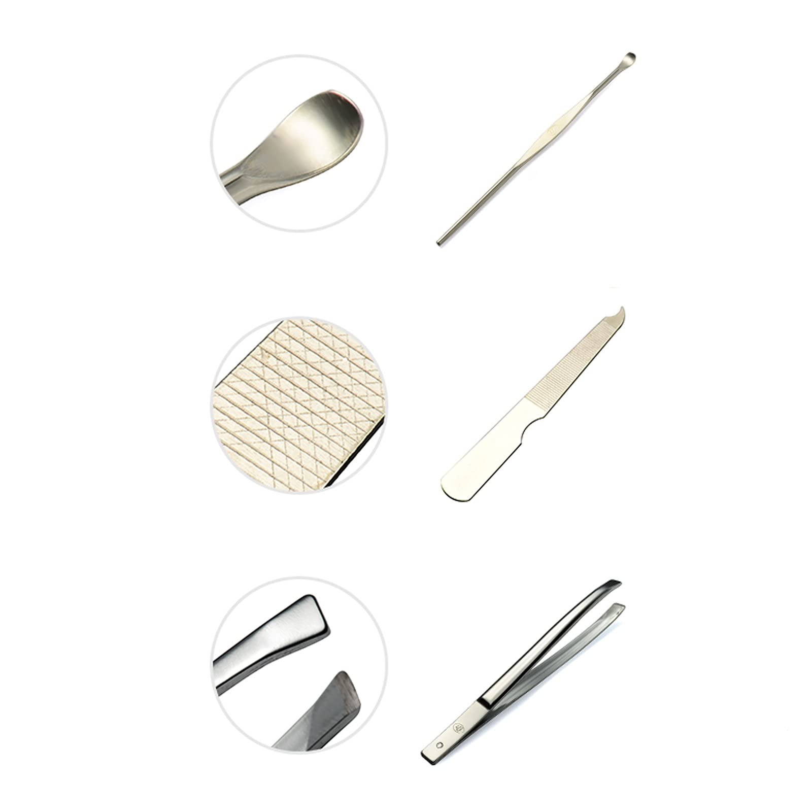 Juego de cortaúñas Cortaúñas, cortaúñas profesionales, herramientas for el cuidado de las uñas, kit de pedicura de acero inoxidable 7 en 1 con estuche de viaje portátil (oro/plata) Herramientas de ped