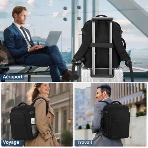 VSNOON Sac cabine Ryanair 40x30x20, 25L Sac a Dos Voyage Cabine Avion – Image 7