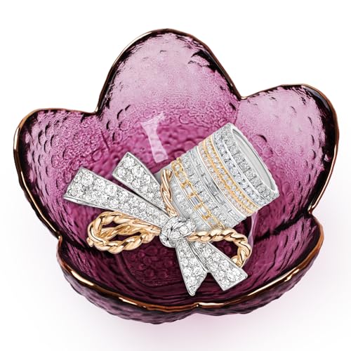 Bighan Trinket Dish Small Jewelry dish for women her jewelry Plate trinket key tray Cute Room Decor Aesthetic Bedroom Accessories Ring Holders Christmas House Warming Gifts Purple