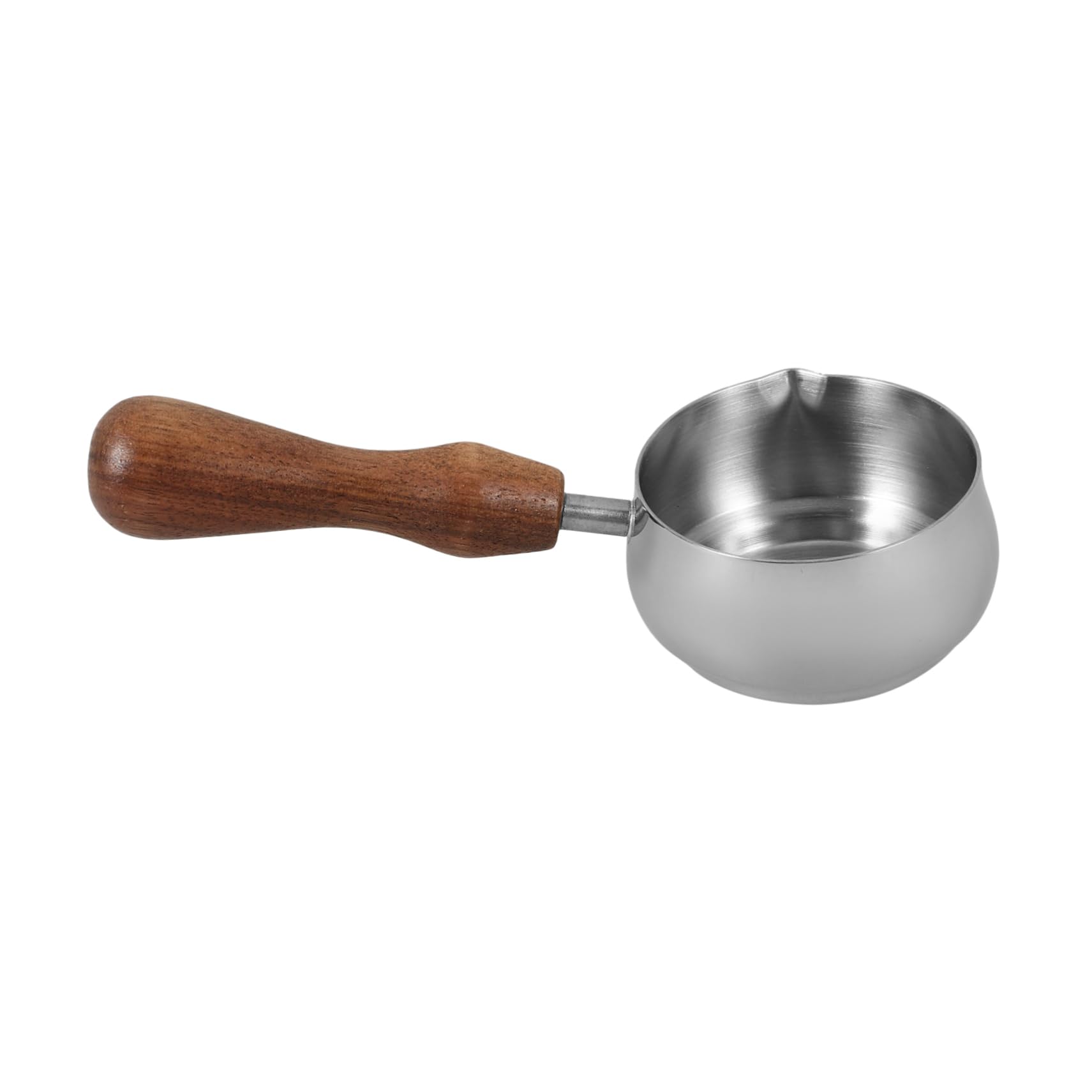 CIYODO Metal Pitcher with Wooden Handle Small Milk Jug Versatile Sauce and Condiment Serving Pitcher Lightweight and Elegant Design for Home and Office Use