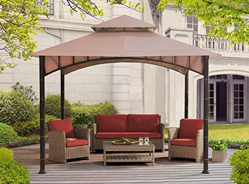 10\' X 10\' Gazebo Replacement Canopy Top Cover - Beige, Double-teir - Thumbnail 7