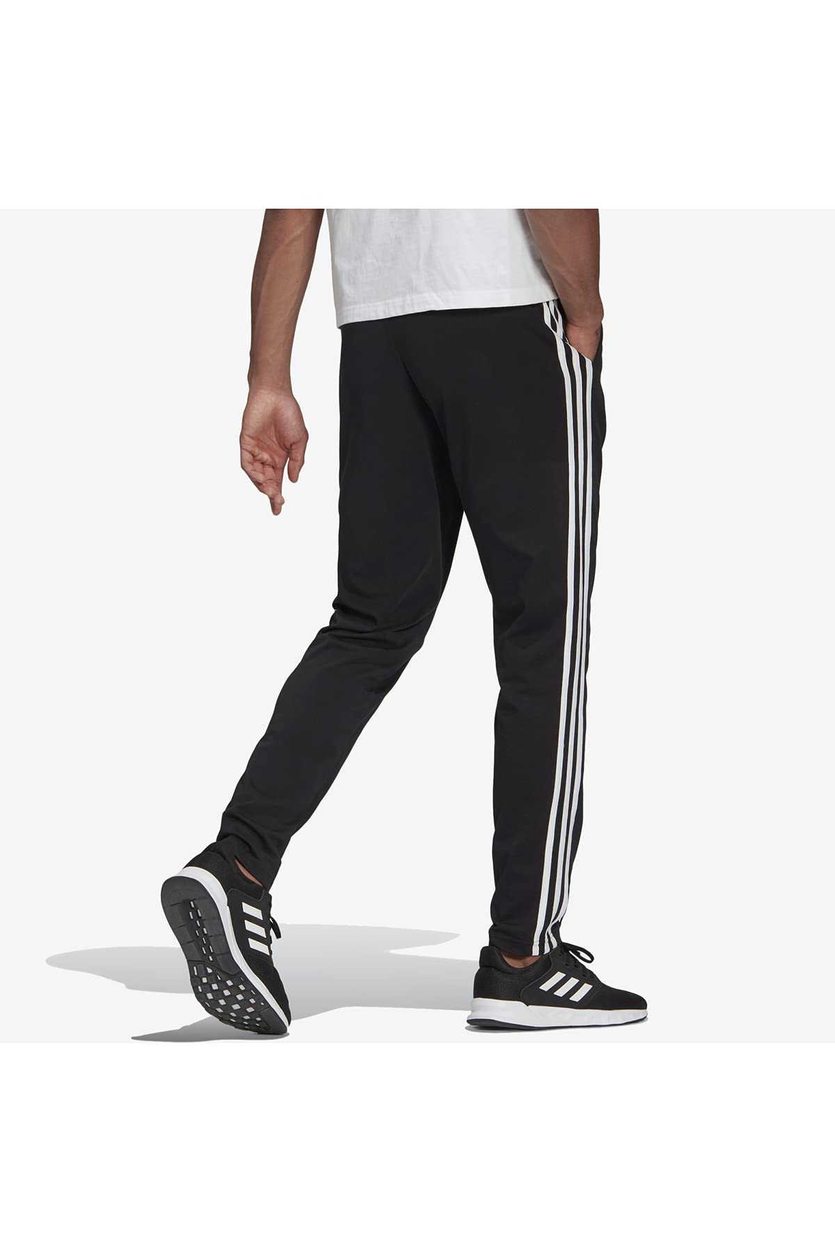 Adidas - Essentials - Pantaloni A 3 Strisce in Pile con Orlo Aperto, Pantaloni Uomo