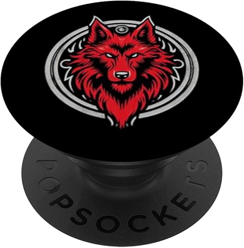 Red Fenrir Norse Wolf Odin's Valhalla Journey PopSockets Standard PopGrip