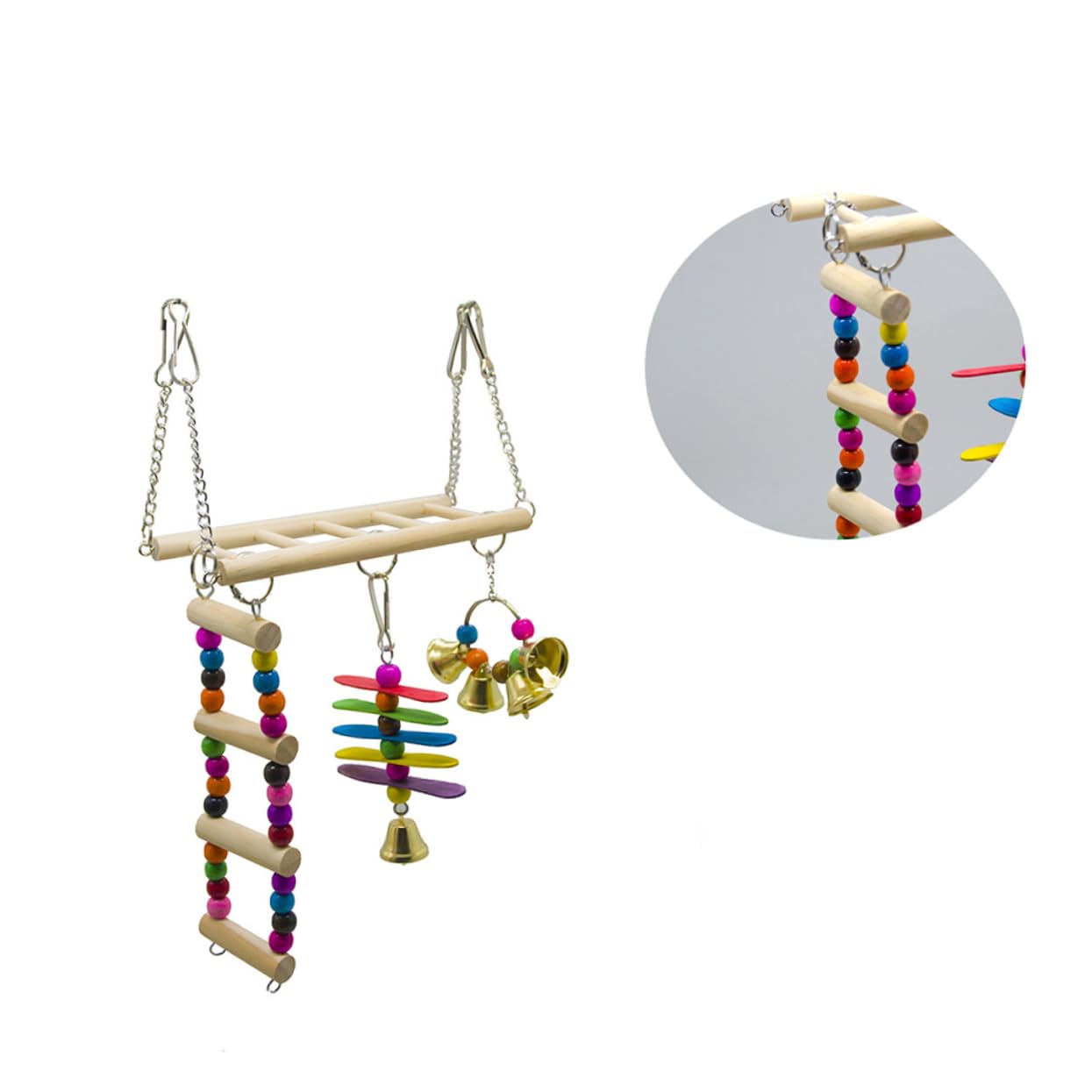 Beavorty 3stücke Pet Bird Ladder Spielzeug Set Vogelkäfig Kletterleiter Mit Hängematte Und Spielbrücke Für Papageien Und Wellensittiche Interaktive Kletter Und Schaukelspielzeuge Für